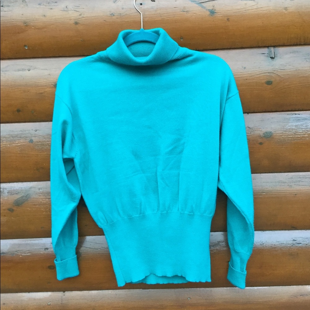 Vintage TURQUOISE Meister TURTLENECK Rare Beauty EPLVC